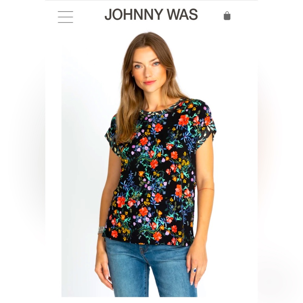 Johnny Was NWT Kashim Relaxed Tee Multi Short Sleeve XL NWT Rare Out of Stock